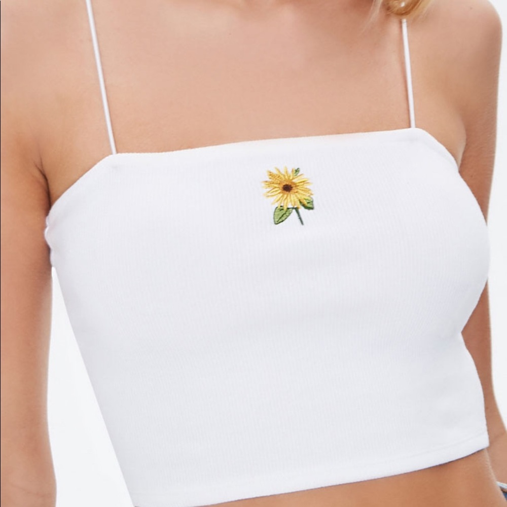 Sunflower Cropped Cami - Picture 2 of 2